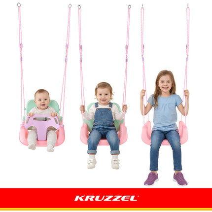 Kruzzel 3-in-1 Kinderschommel - Groeimodel - Pastel