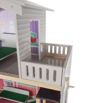 Kruzzel Groot Poppenhuis - 114 cm - Met Lift en Meubels