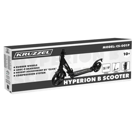 Kruzzel Hyperion B Opvouwbare Step - Grote Wielen - Zwart