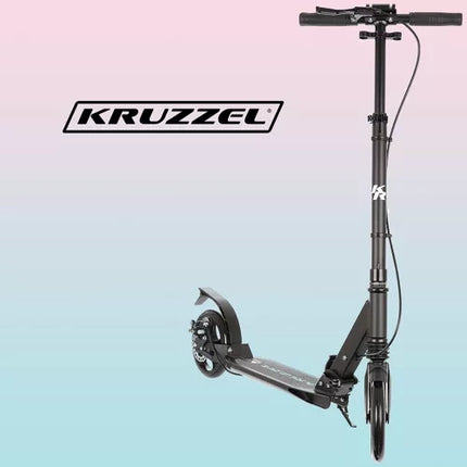 Kruzzel Hyperion B Opvouwbare Step - Grote Wielen - Zwart