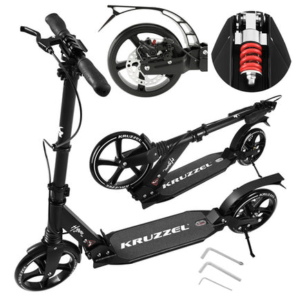 Kruzzel Hyperion B Step - 200 mm Wielen - Inklapbaar - Zwart/Wit
