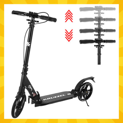 Kruzzel Hyperion B Step - 200 mm Wielen - Inklapbaar - Zwart/Wit
