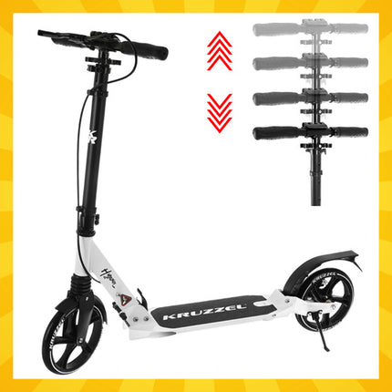 Kruzzel Hyperion Step - 200 mm Wielen - Inklapbaar - Zwart/Wit