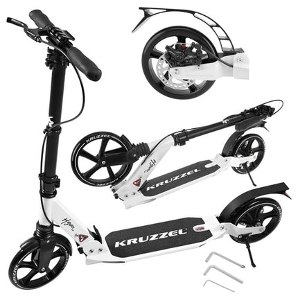Kruzzel Hyperion Step - 200 mm Wielen - Inklapbaar - Zwart/Wit