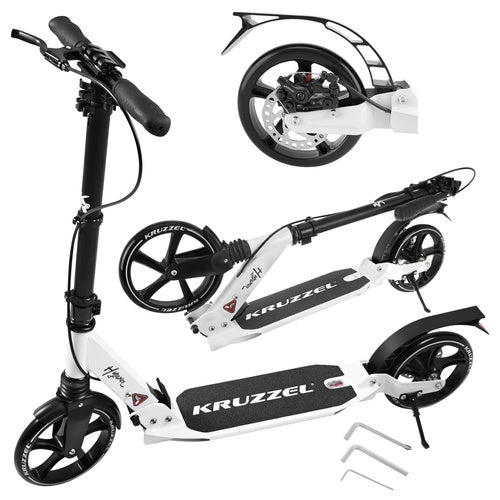 Kruzzel Hyperion Step - 200 mm Wielen - Inklapbaar - Zwart/Wit
