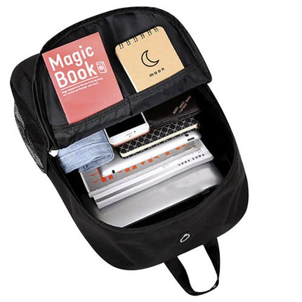 Kruzzel USB Rugzak met LED en Reflectie - 19L - Zwart - Voor School en Werk