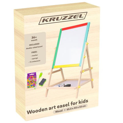 Kruzzel Dubbelzijdig Houten Tekenbord - Educatief Schoolbord