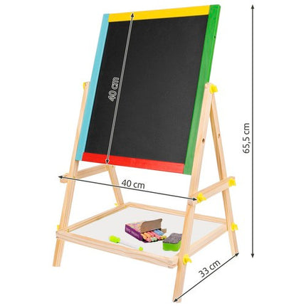 Kruzzel Dubbelzijdig Houten Tekenbord - Educatief Schoolbord