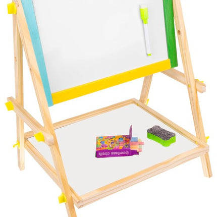 Kruzzel Dubbelzijdig Houten Tekenbord - Educatief Schoolbord