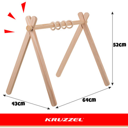 Kruzzel Houten Educatieve Baby Gym - 64 x 43 x 52 cm - Natuurlijk Hout