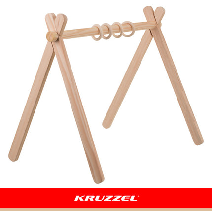 Kruzzel Houten Educatieve Baby Gym - 64 x 43 x 52 cm - Natuurlijk Hout