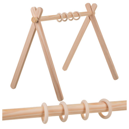 Kruzzel Houten Educatieve Baby Gym - 64 x 43 x 52 cm - Natuurlijk Hout
