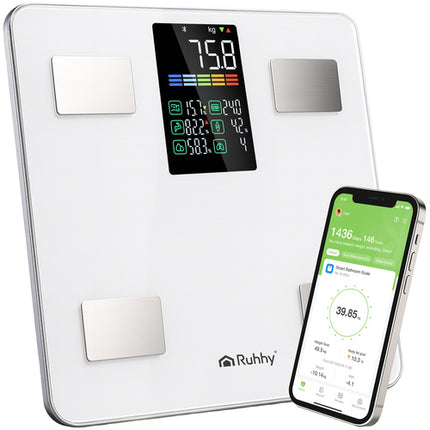 Ruhhy Analytische Badkamerweegschaal - Smart - 226 kg - Wit