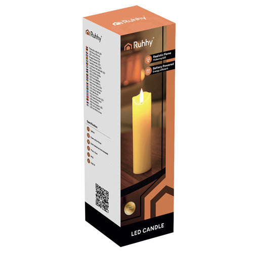 Ruhhy LED Grafkaars - 17 x 5 cm - Warm Wit - Vlammen-effect