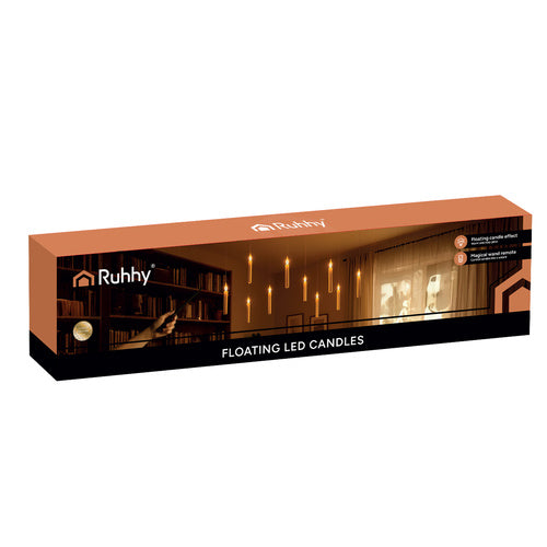 Ruhhy LED Kaarsen - 12 Stuks met Toverstaf - Zwevende Decoratie