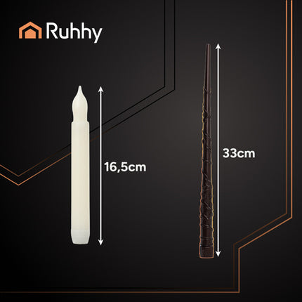 Ruhhy LED Kaarsen - 12 Stuks met Toverstaf - Zwevende Decoratie