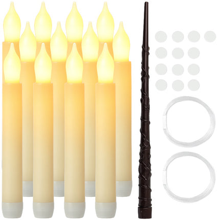 Ruhhy LED Kaarsen - 12 Stuks met Toverstaf - Zwevende Decoratie