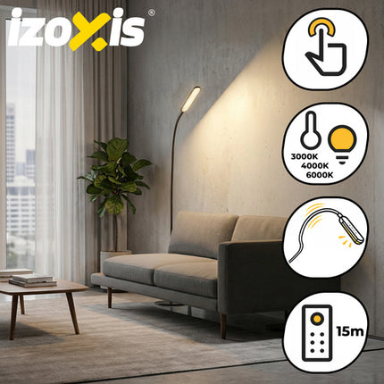 Izoxis 26885 LED Vloerlamp - 180 cm - Zwart - Met Afstandsbediening