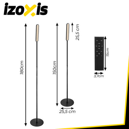 Izoxis 26885 LED Vloerlamp - 180 cm - Zwart - Met Afstandsbediening