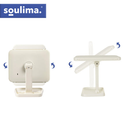 Soulima LED Make-up Spiegel - Opvouwbaar - 3-Delig - Met Vergroting