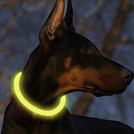 Purlov LED Lichtgevende Halsband - Oplaadbaar - Verstelbaar (20-70 cm) - Geel