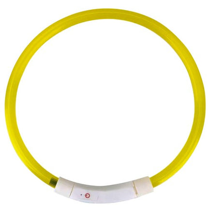 Purlov LED Lichtgevende Halsband - Oplaadbaar - Verstelbaar (20-70 cm) - Geel