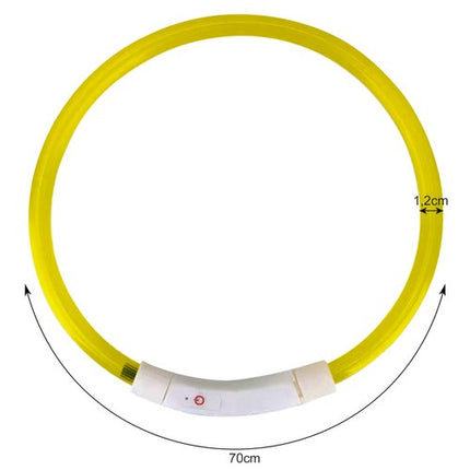Purlov LED Lichtgevende Halsband - Oplaadbaar - Verstelbaar (20-70 cm) - Geel