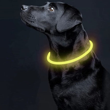 Purlov LED Lichtgevende Halsband - Oplaadbaar - Verstelbaar (20-70 cm) - Geel