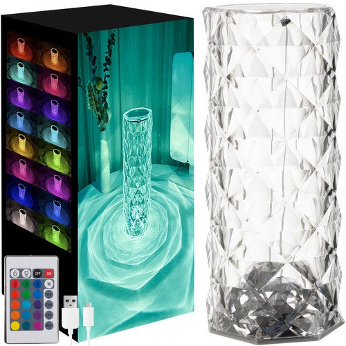 Izoxis 22518 Kristal Tafellamp - Rozenprojector - 16 Kleuren - USB