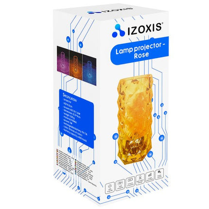Izoxis 22518 Kristal Tafellamp - Rozenprojector - 16 Kleuren - USB