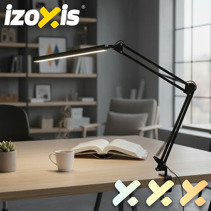 Izoxis 26357 2-in-1 Bureaulamp - Verstelbaar - Met Tafelklem en Voet