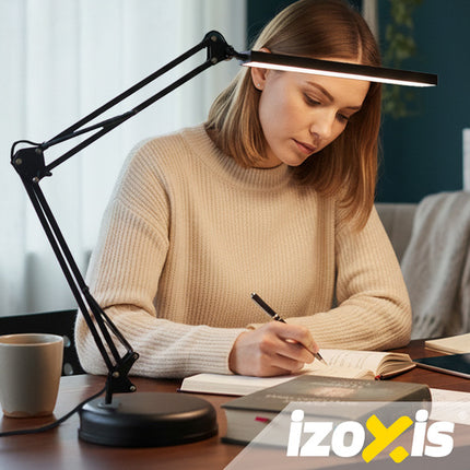 Izoxis 26357 2-in-1 Bureaulamp - Verstelbaar - Met Tafelklem en Voet