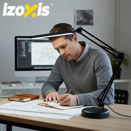 Izoxis 26357 2-in-1 Bureaulamp - Verstelbaar - Met Tafelklem en Voet