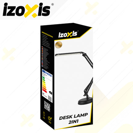 Izoxis 26357 2-in-1 Bureaulamp - Verstelbaar - Met Tafelklem en Voet