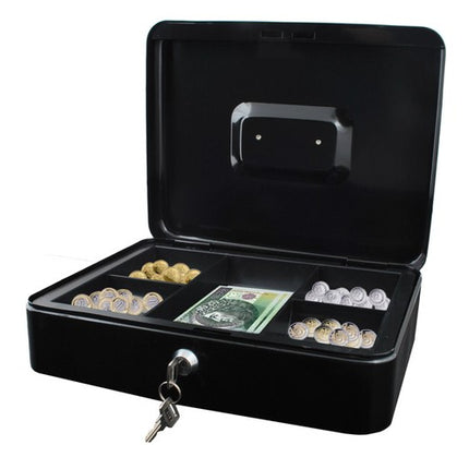Malatec Grote Geldkist - 30 x 24 x 9 cm - Met Sleutelslot - Zwart