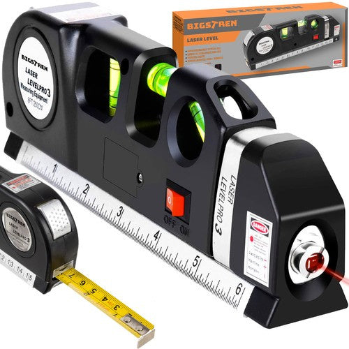 Bigstren Laserwaterpas - 250 cm Rolmaat - 3 Libellen