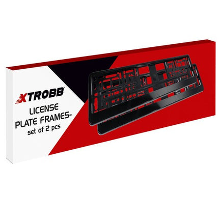 Xtrobb Kentekenplaathouder Set - 2 Stuks - Zwart - Universeel