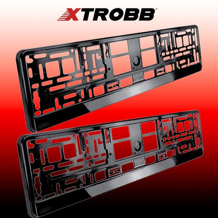 Xtrobb Kentekenplaathouder Set - 2 Stuks - Zwart - Universeel