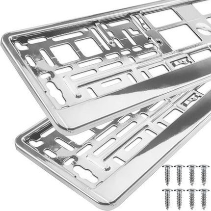 Xtrobb Kentekenplaathouder Set - 2 Stuks - Verchroomd - Universeel