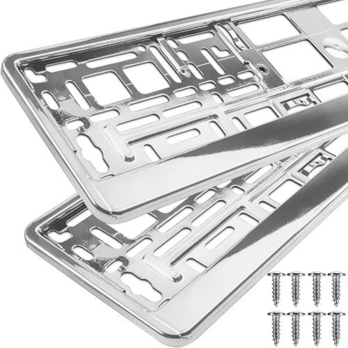 Xtrobb Kentekenplaathouder Set - 2 Stuks - Verchroomd - Universeel
