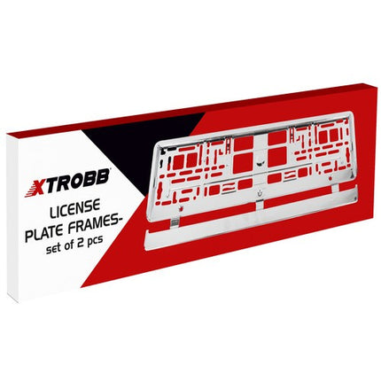 Xtrobb Kentekenplaathouder Set - 2 Stuks - Verchroomd - Universeel