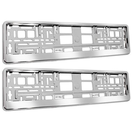 Xtrobb Kentekenplaathouder Set - 2 Stuks - Verchroomd - Universeel
