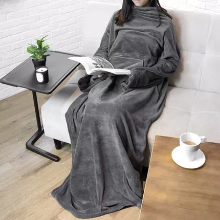 Ruhhy 22649 Deken-Badjas - XXL - Lichtgrijs - Warm & Comfortabel