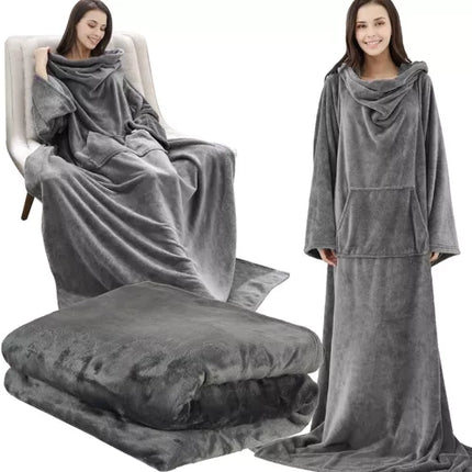 Ruhhy 22649 Deken-Badjas - XXL - Lichtgrijs - Warm & Comfortabel