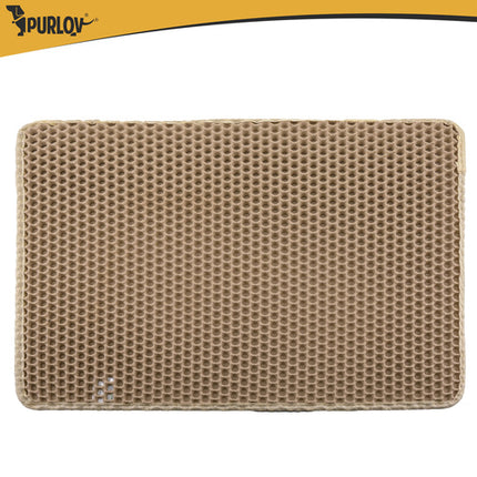 Purlov Kattenbakmat - 60 x 45 cm - Beige - Dubbellaags EVA-schuim