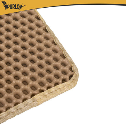 Purlov Kattenbakmat - 60 x 45 cm - Beige - Dubbellaags EVA-schuim