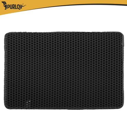 Purlov Kattenbakmat - 60 x 45 cm - Zwart - Dubbellaags EVA-schuim
