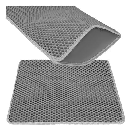 Purlov Kattenbakmat - 60 x 45 cm - Grijs - Dubbellaags EVA-schuim