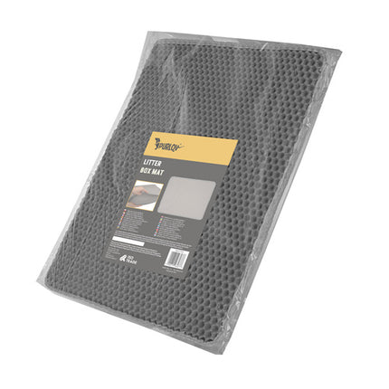 Purlov Kattenbakmat - 60 x 45 cm - Grijs - Dubbellaags EVA-schuim