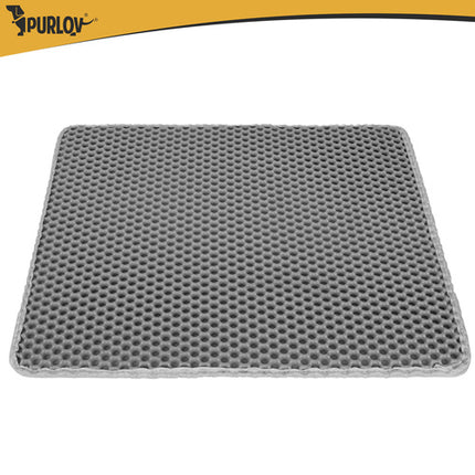 Purlov Kattenbakmat - 60 x 45 cm - Grijs - Dubbellaags EVA-schuim